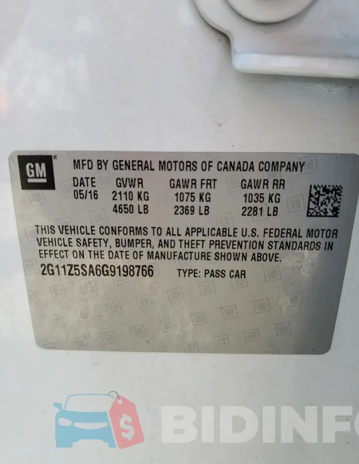 2G11Z5SA6G9198766 Photo# 12