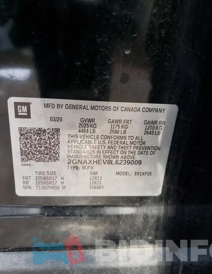 2GNAXHEV8L6239009 Photo# 14