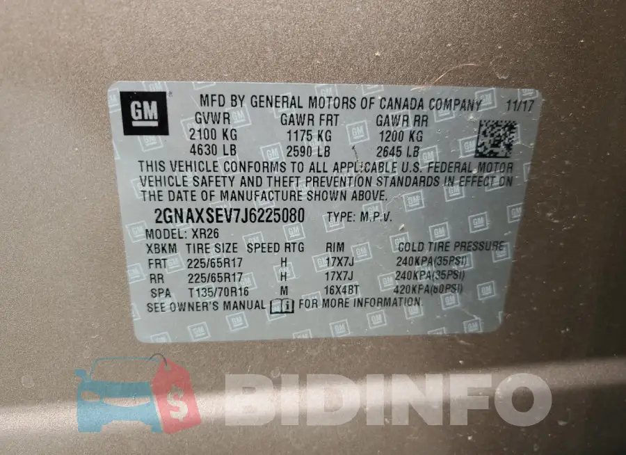 2GNAXSEV7J6225080 Photo# 13