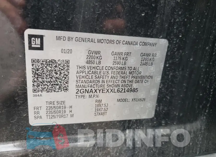 2GNAXYEXXL6214985 Photo# 12