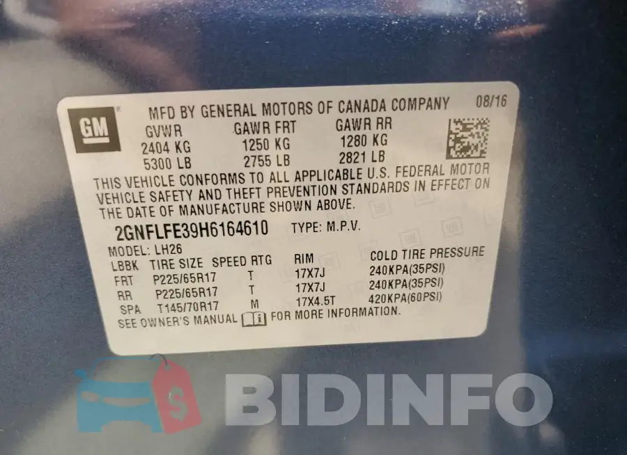2GNFLFE39H6164610 Photo# 13