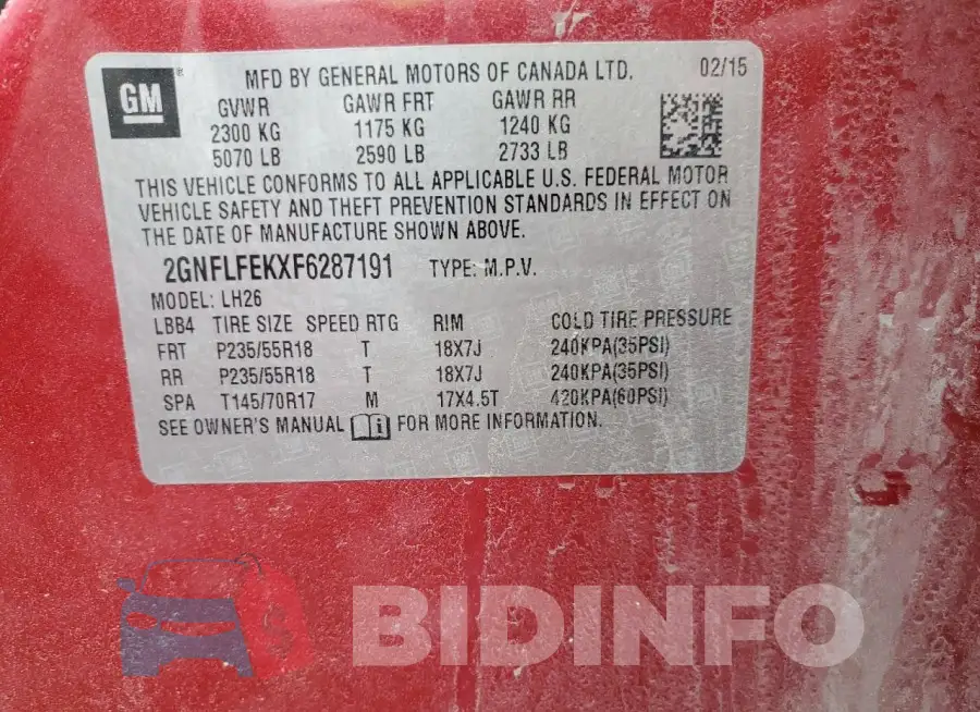 2GNFLFEKXF6287191 Photo# 12