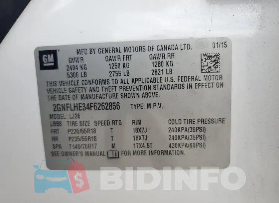 2GNFLHE34F6262856 Photo# 13