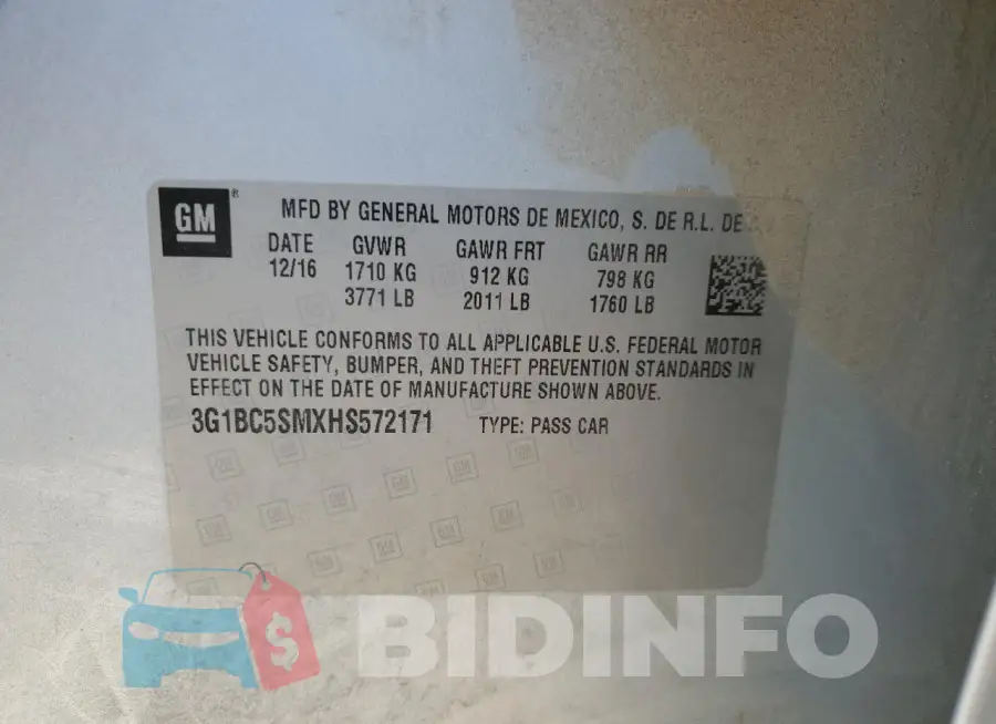 3G1BC5SMXHS572171 Photo# 12