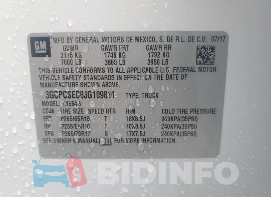 3GCPCSEC8JG109811 Photo# 12