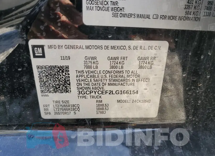 3GCPYCEF2LG166154 Photo# 12