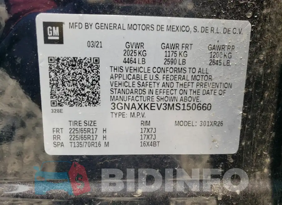 3GNAXKEV3MS150660 Photo# 12