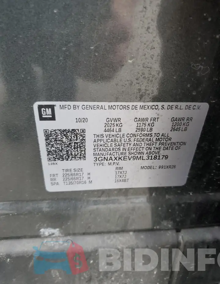 3GNAXKEV9ML318179 Photo# 14