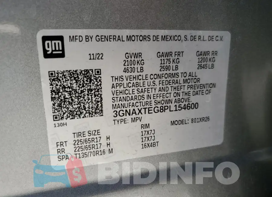 3GNAXTEG8PL154600 Photo# 14