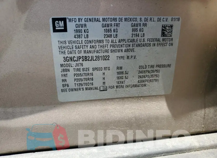 3GNCJPSB2JL281022 Photo# 12