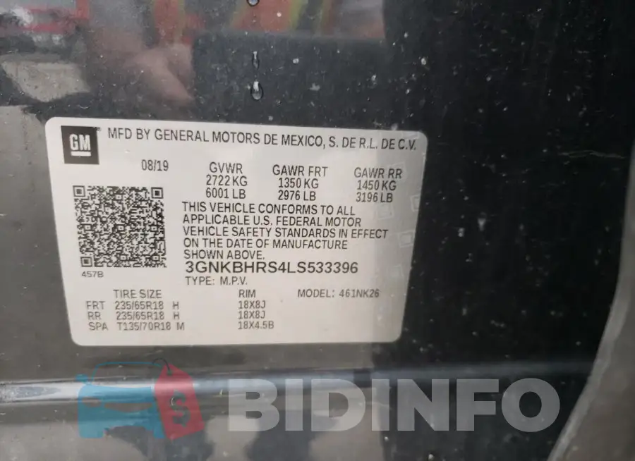3GNKBHRS4LS533396 Photo# 13