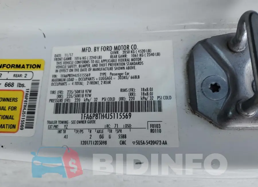 1FA6P8TH4J5115569 Photo# 13