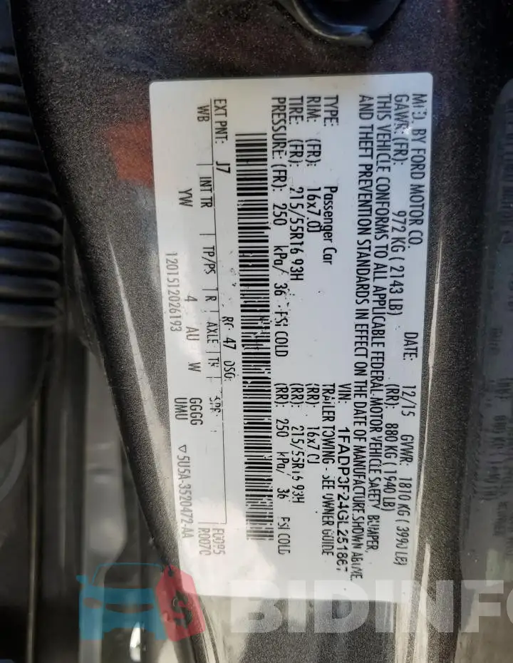 1FADP3F24GL251867 Photo# 13