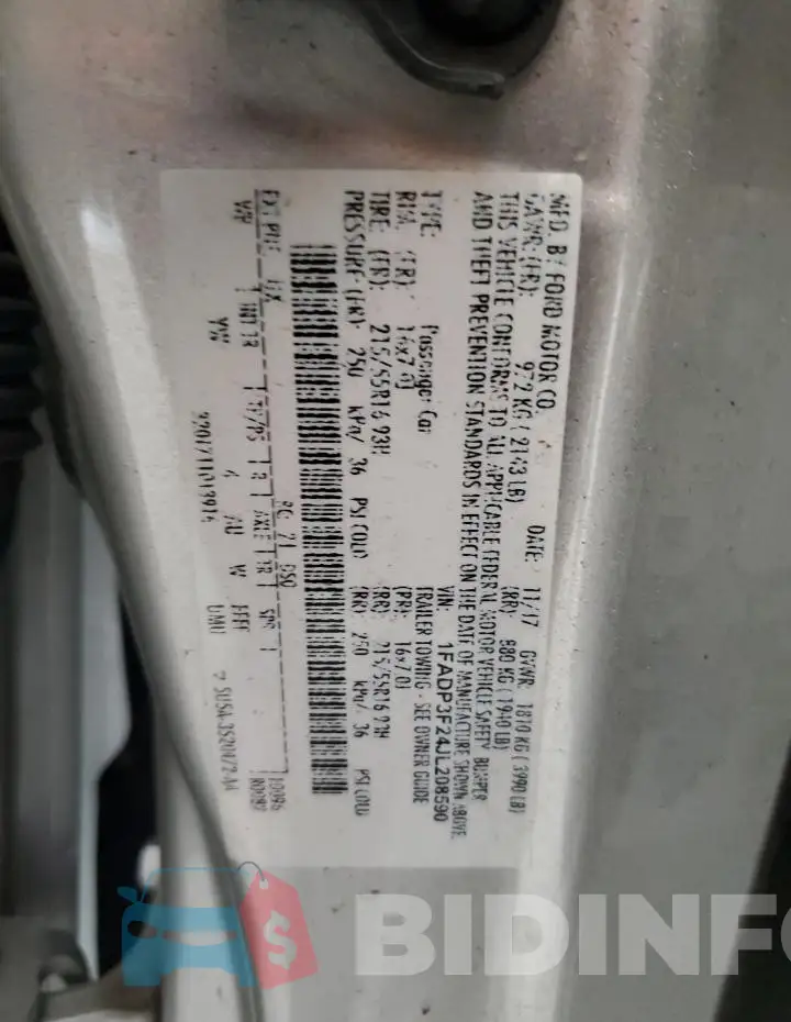 1FADP3F24JL208590 Photo# 12