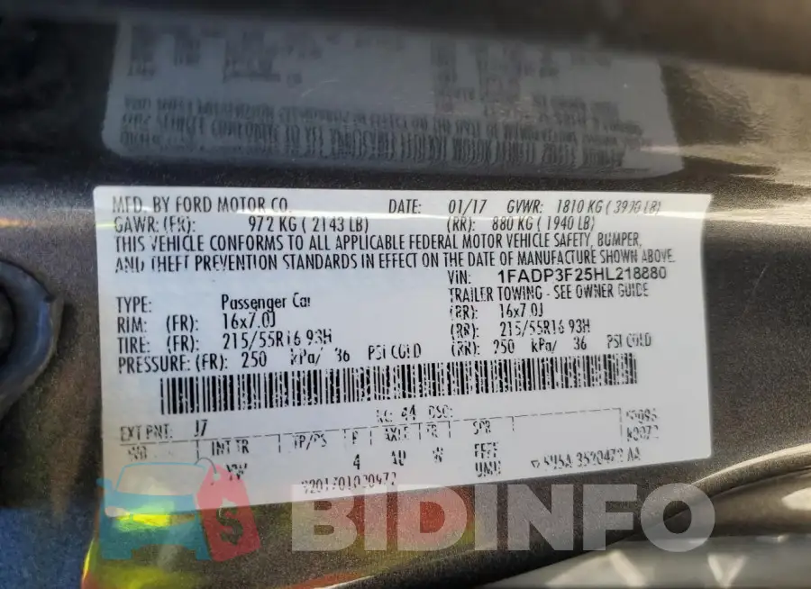 1FADP3F25HL218880 Photo# 13