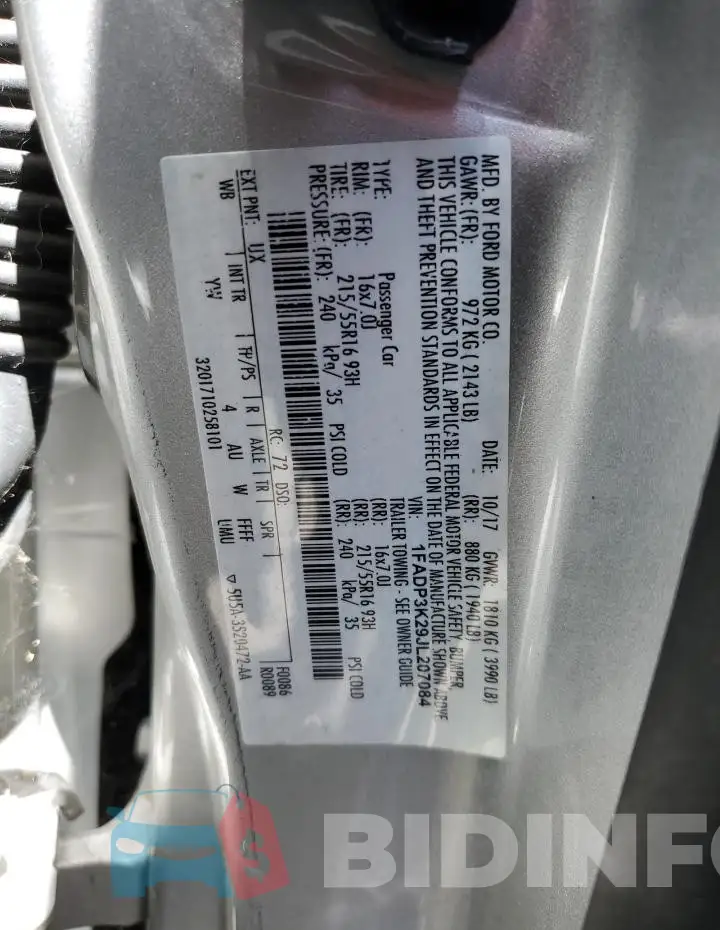 1FADP3K29JL207084 Photo# 12