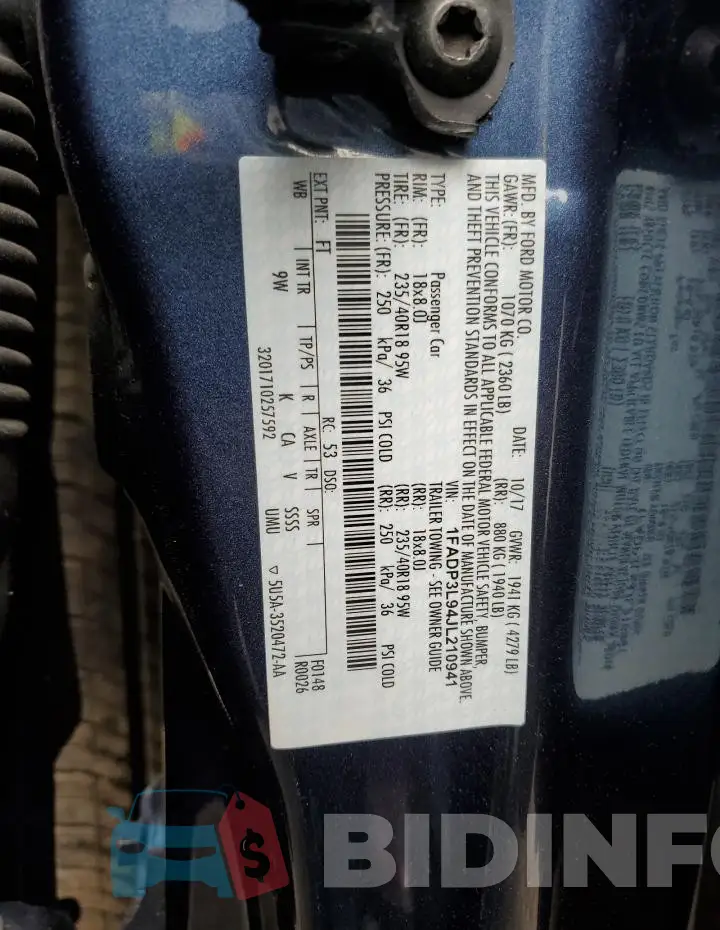 1FADP3L94JL210941 Photo# 12