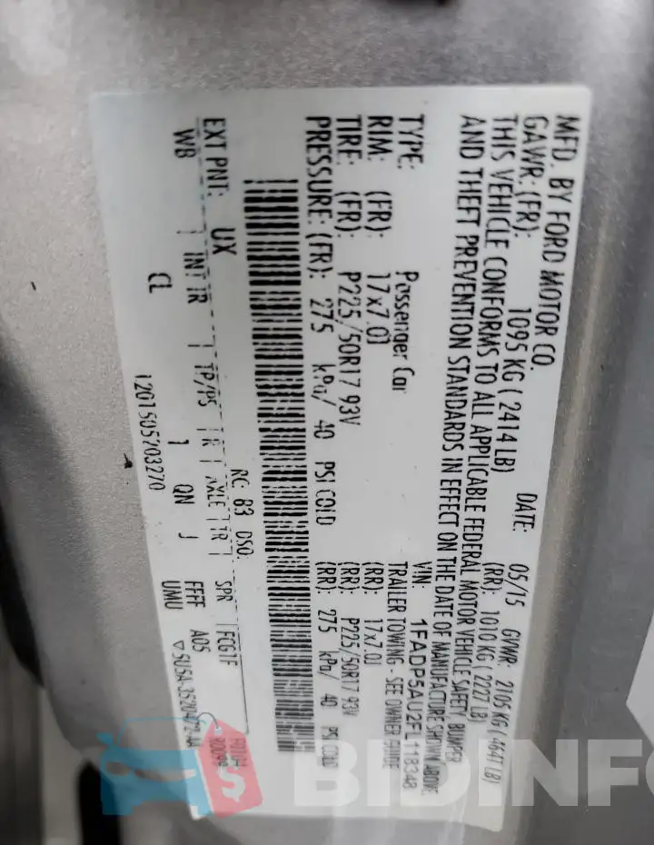 1FADP5AU2FL118348 Photo# 12