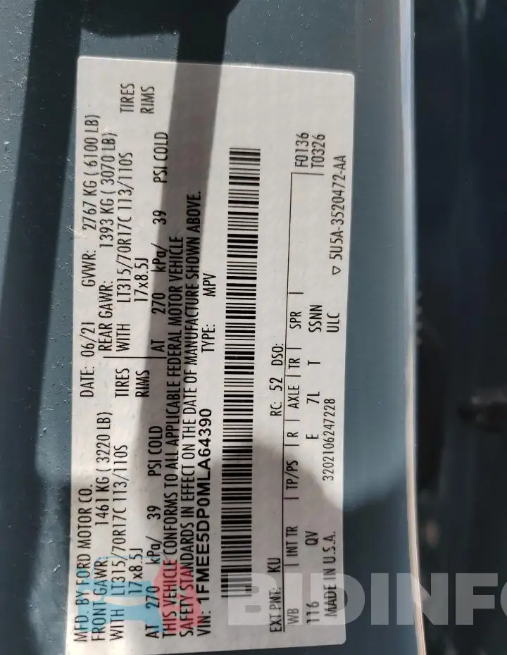 1FMEE5DP0MLA64390 Photo# 13