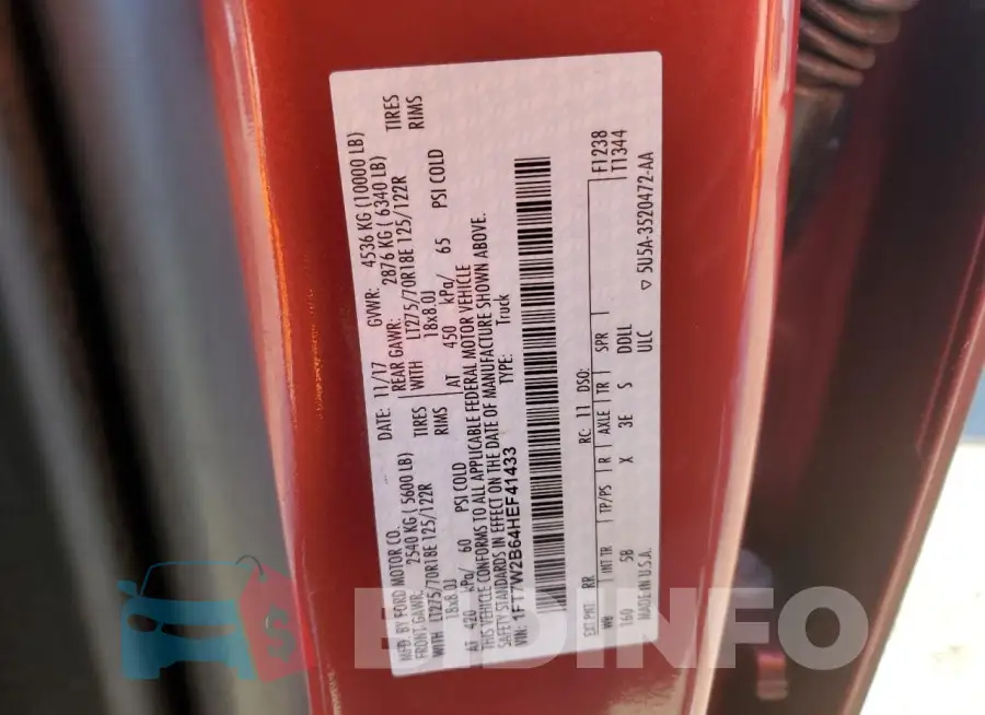 1FT7W2B64HEF41433 Photo# 12