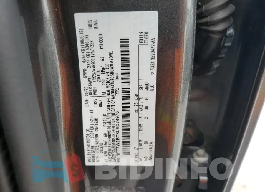 1FT7W2BT8LED74976 Photo# 12
