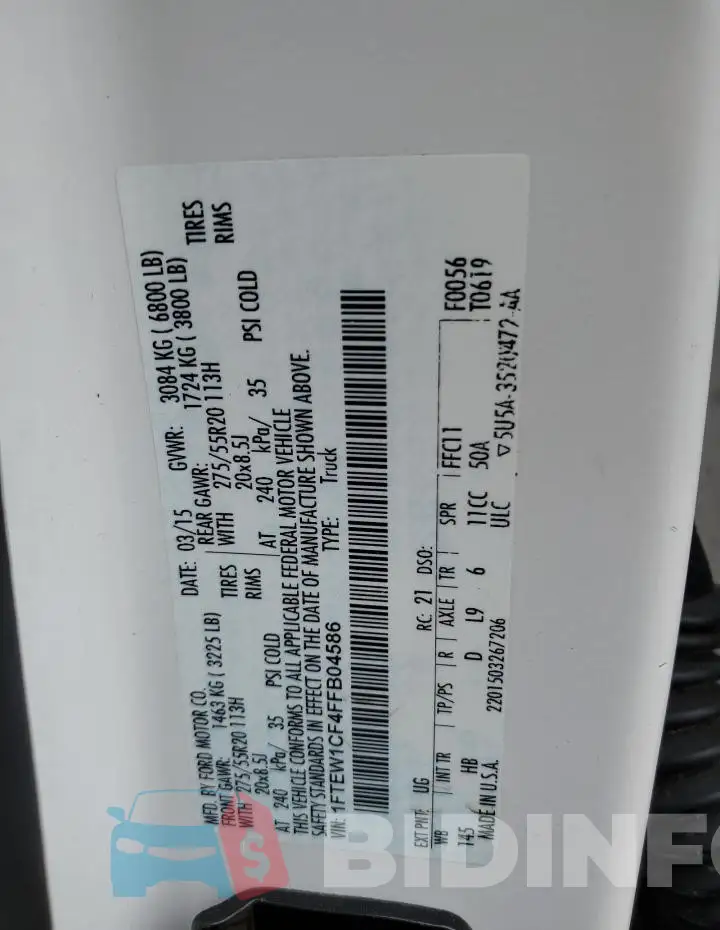1FTEW1CF4FFB04586 Photo# 12