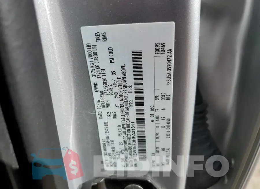 1FTEW1EF3HFA31811 Photo# 12