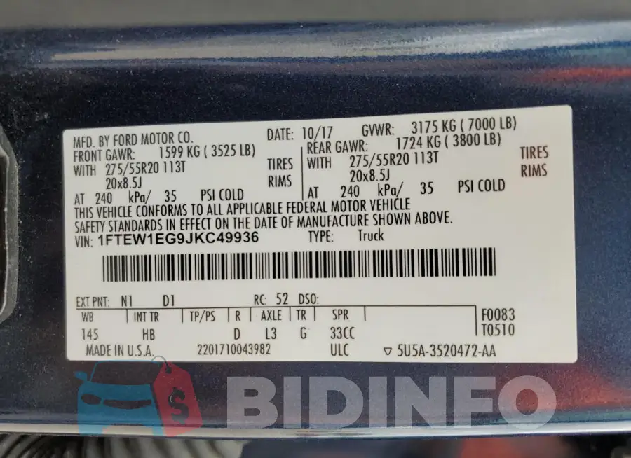 1FTEW1EG9JKC49936 Photo# 12