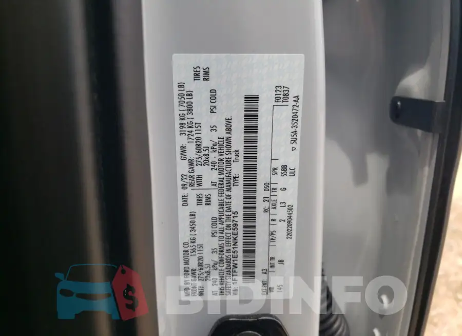 1FTFW1E51NKE59715 Photo# 12