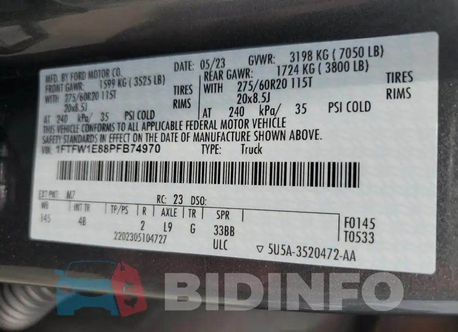 1FTFW1E88PFB74970 Photo# 12