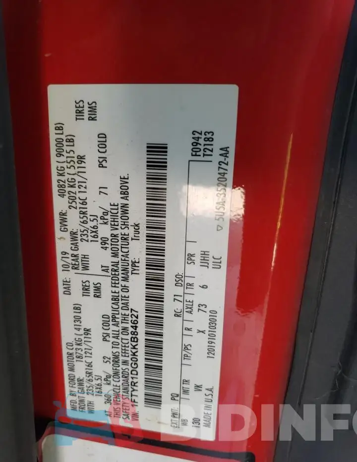 1FTYR1DG0KKB84627 Photo# 12