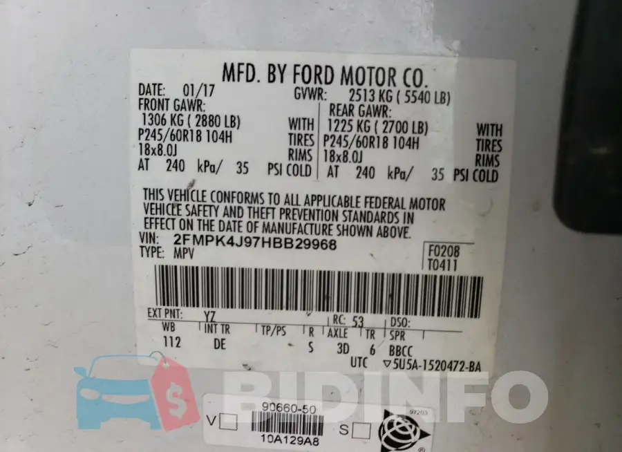 2FMPK4J97HBB29968 Photo# 13