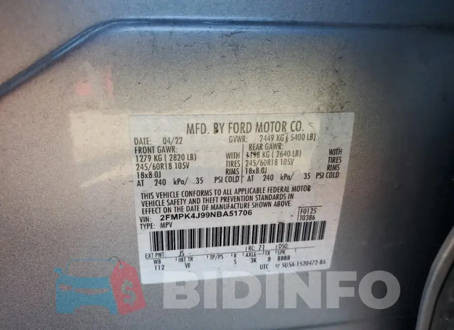 2FMPK4J99NBA51706 Photo# 13