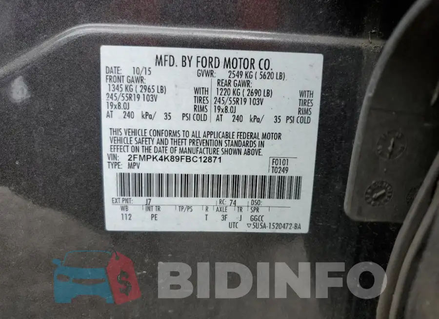 2FMPK4K89FBC12871 Photo# 13