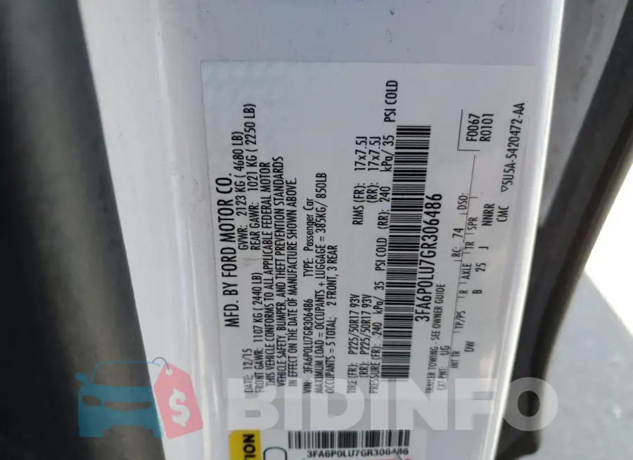 3FA6P0LU7GR306486 Photo# 13