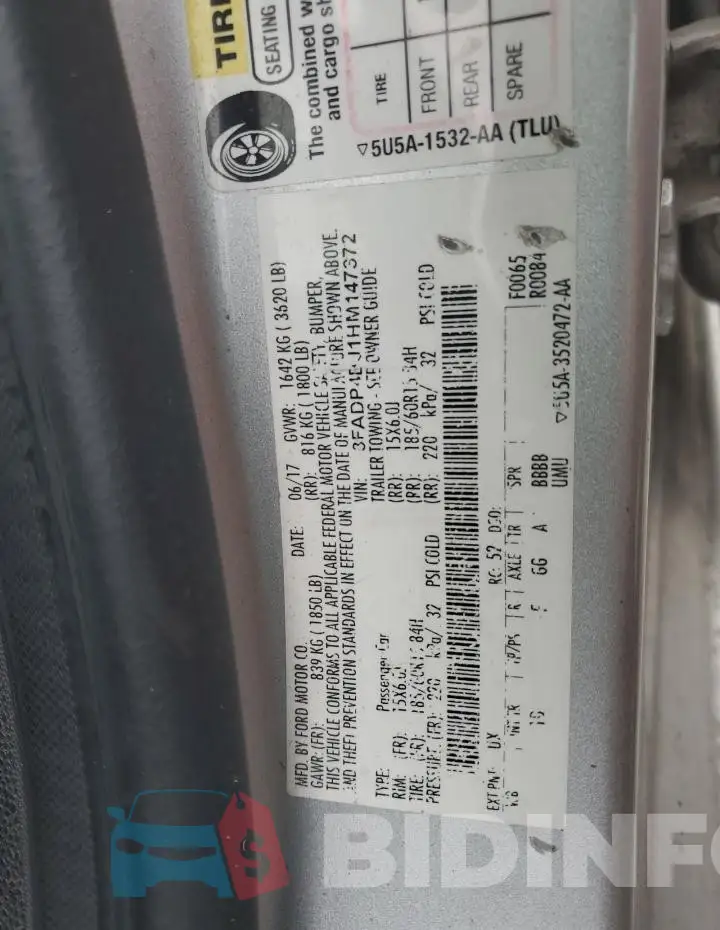 3FADP4BJ1HM147372 Photo# 12