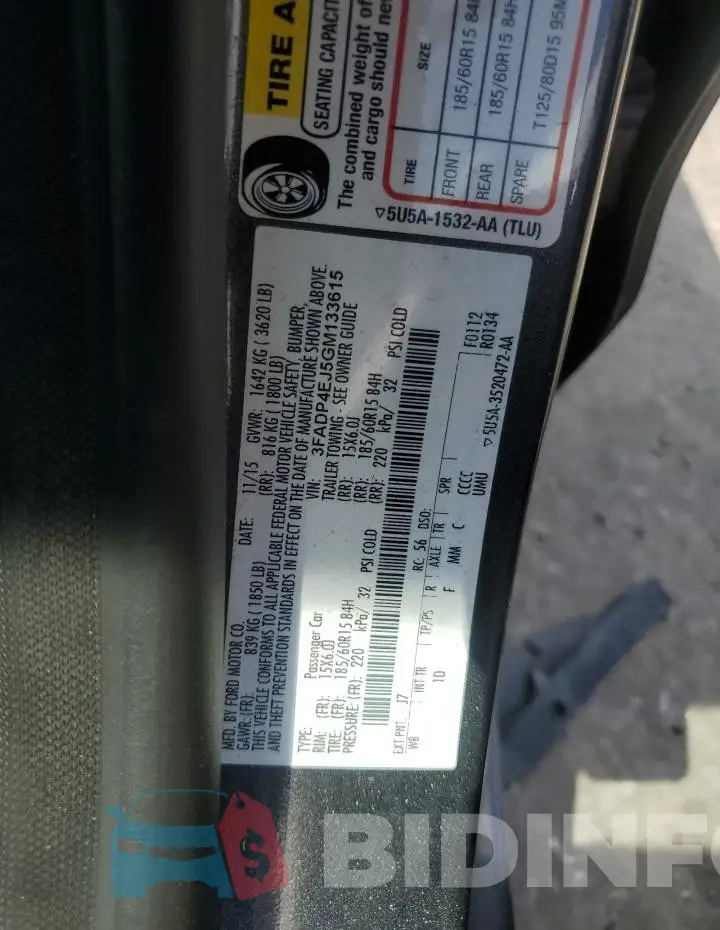 3FADP4EJ5GM133615 Photo# 13