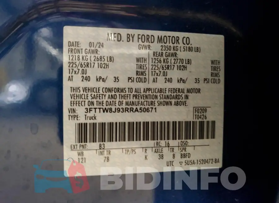 3FTTW8J93RRA50671 Photo# 13