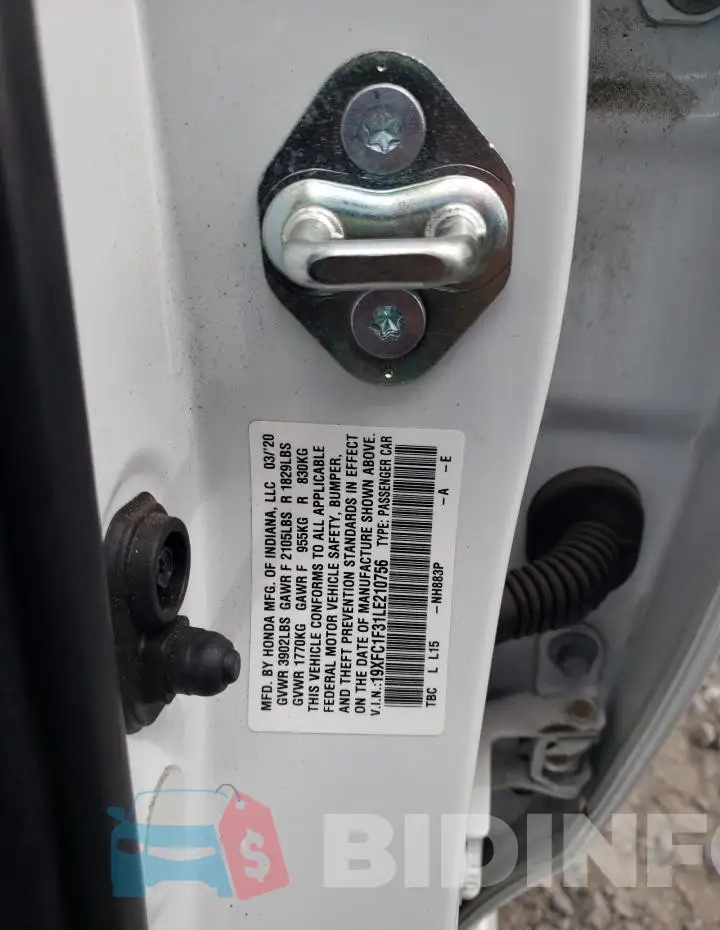 19XFC1F31LE210756 Photo# 12