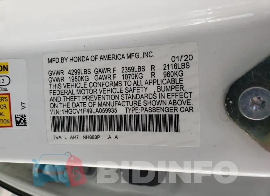 1HGCV1F49LA059935 Photo# 13