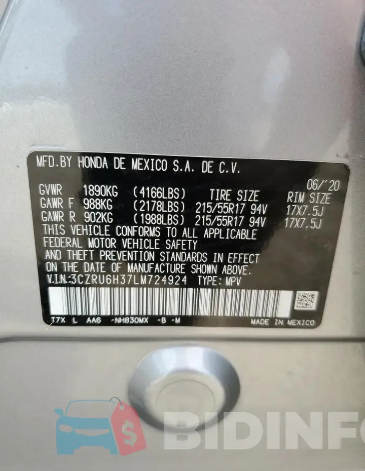 3CZRU6H37LM724924 Photo# 13