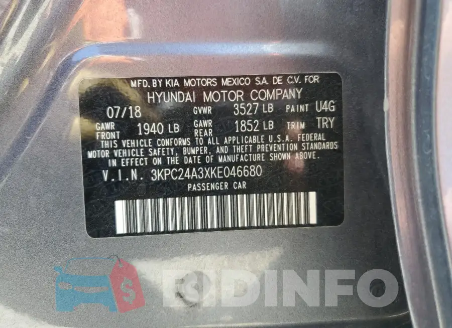3KPC24A3XKE046680 Photo# 12