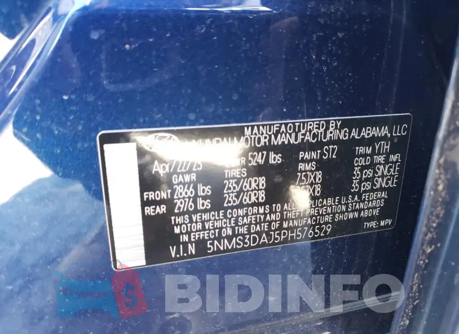 5NMS3DAJ5PH576529 Photo# 13