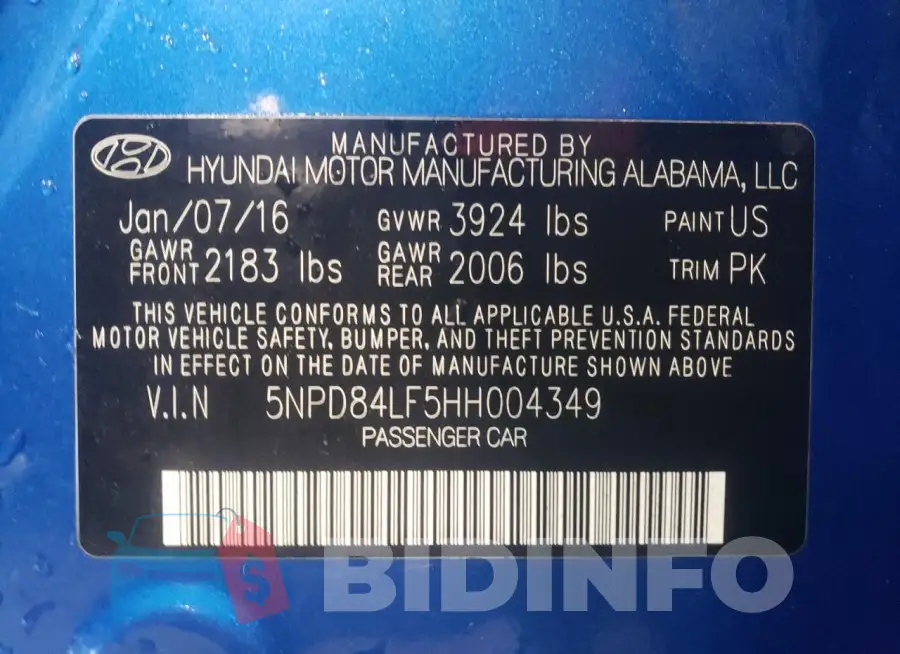 5NPD84LF5HH004349 Photo# 12