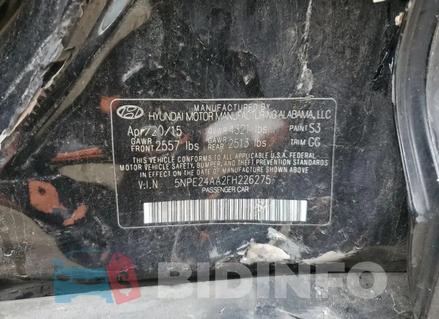 5NPE24AA2FH226275 Photo# 12