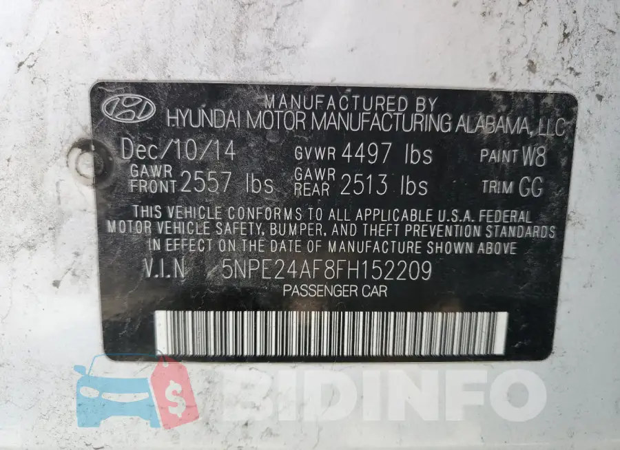 5NPE24AF8FH152209 Photo# 12