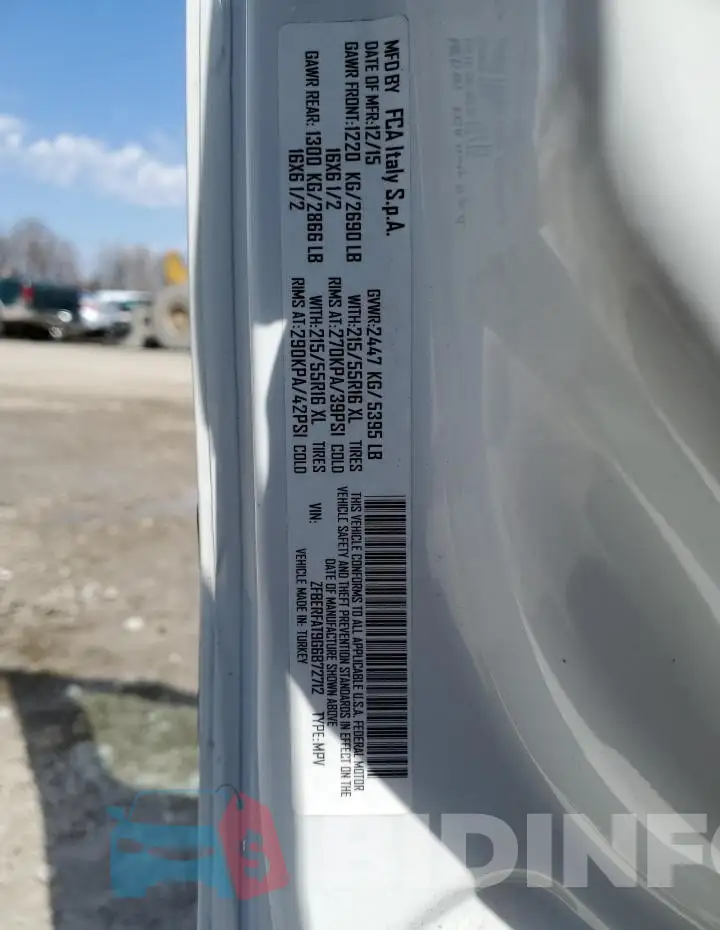 ZFBERFAT9G6B72712 Photo# 12