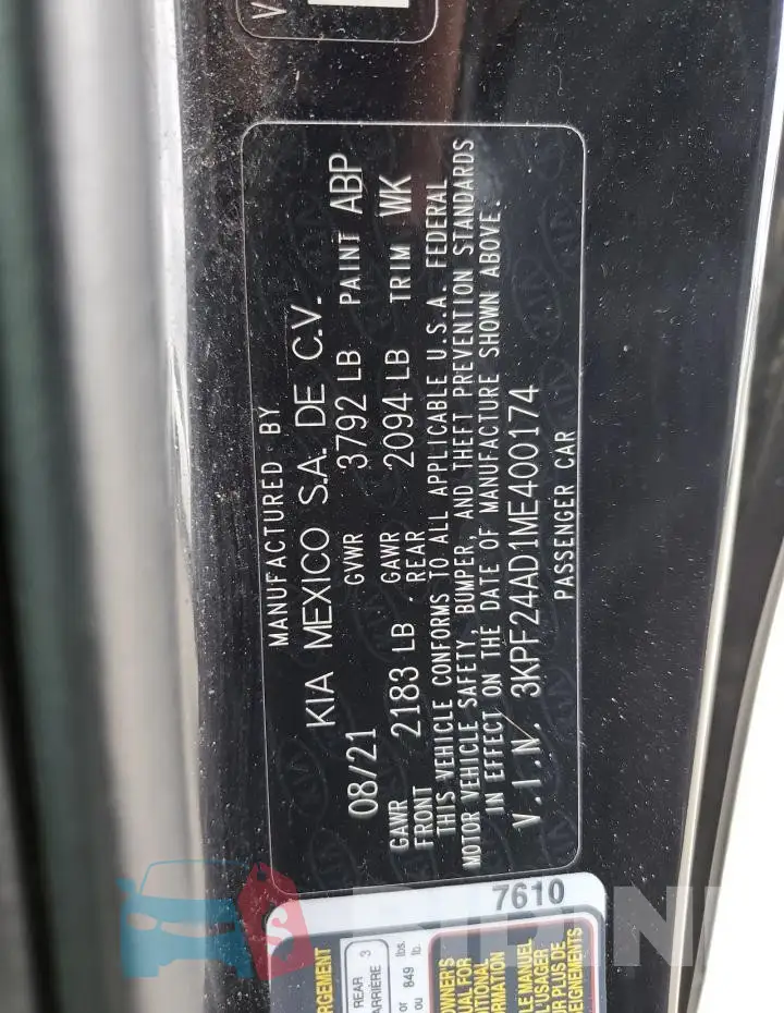 3KPF24AD1ME400174 Photo# 12