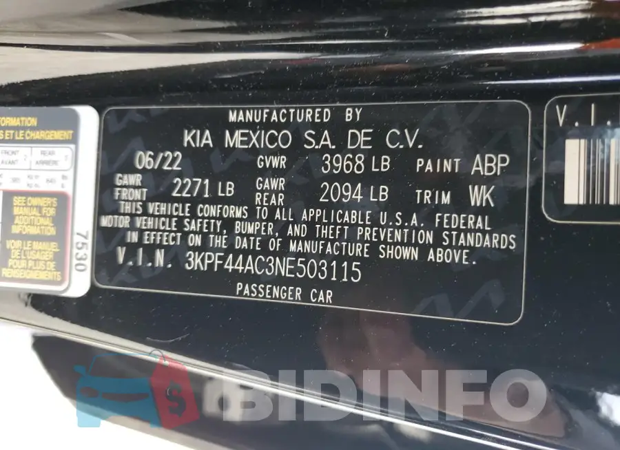 3KPF44AC3NE503115 Photo# 12