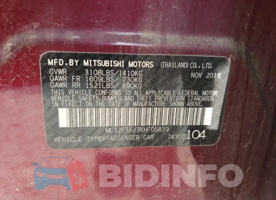 ML32F3FJ3KHF05839 Photo# 12